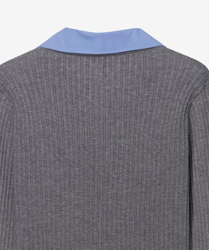 MIND BRIDGE WOMEN [W] Shirt Collar Ribbed Knit