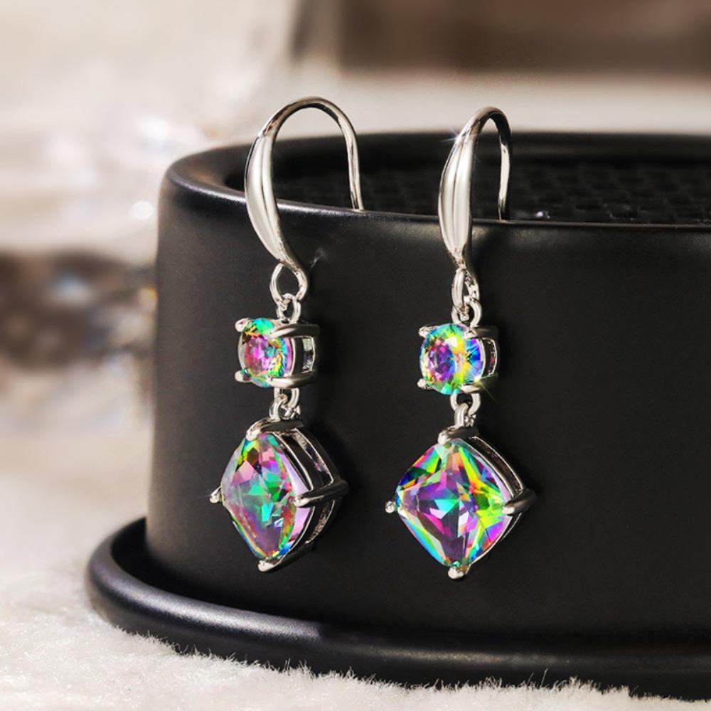 Luxury Zircon Women's Earrings Sparkly Versatile Dangle Stud Earrings Jewelry Accessories Gift For Women