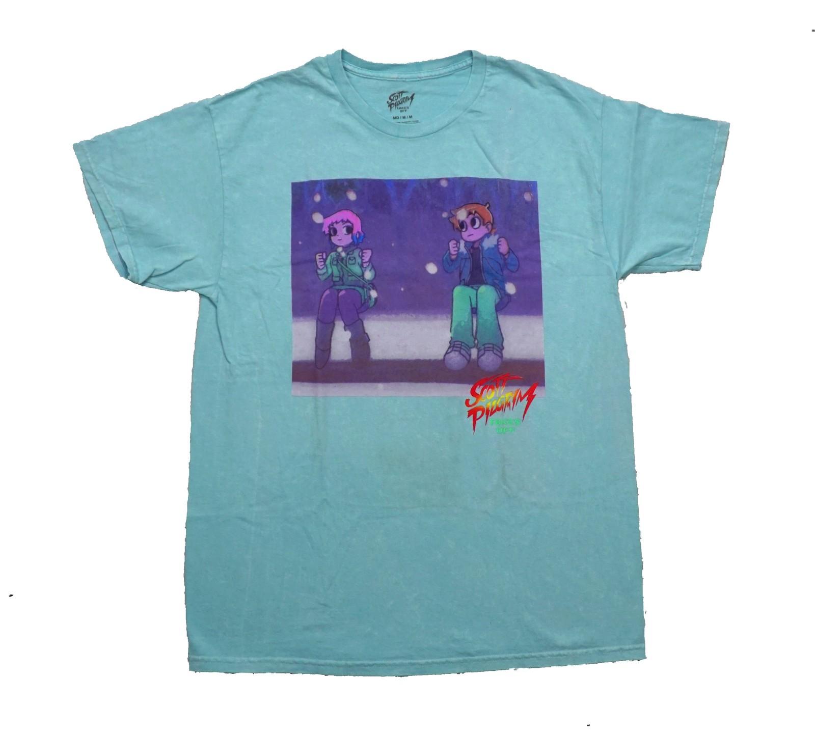 Scott Pilgrim Takes Off New Adult T-Shirt - Boxed Duo Sitting on Swings L