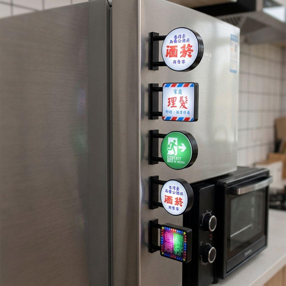 Novelty Glowing Magnetic Advertising Sign Plastic LED Fridge Magnet Light Sign Store Signboard