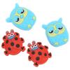 4 PCS Tennis Racket Vibration Dampener Cartoon Animal Shape Tennis Shock Absorber Red Ladybird