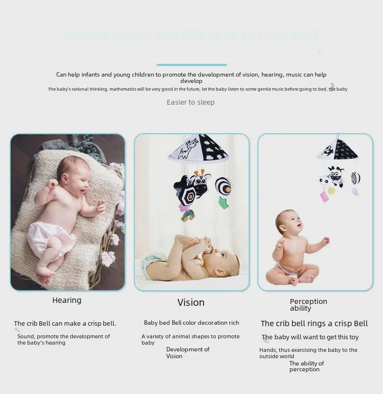 Aipinqi Schwarzweiß Hängendes Auto- & Babybett Windspiel Spielzeug für Früherziehung