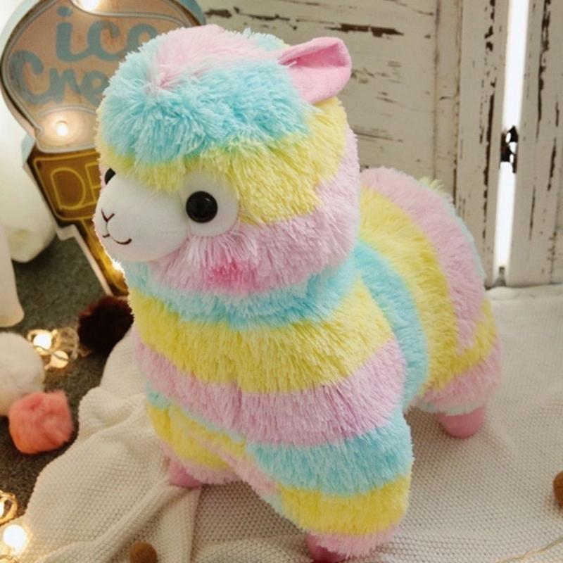 1Pcs Standing Posture Stuffed Animal Sheep Doll 28Cm Colorful Alpaca Plush Toy Sleeping Companion For Kids