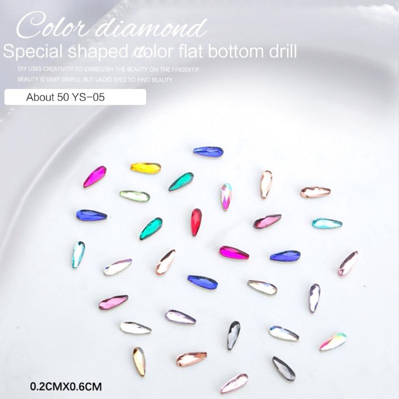 50PCS Rhinestones Nail Decorations Colorful Rhinestones Nail Art Charms Irregular Nail Art Decorations for Nail Design