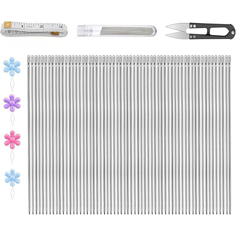 

66 Pcs Beading For Jewelry Making Size 10 Straight Fine Beads With Scissors And Threader For Beading, Embroidery