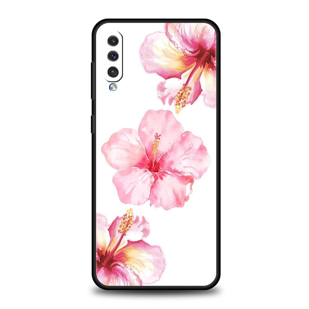 Phone Case For Samsung A56 A36 A26 A24 A12 A14 A16 A50 A70 A20E A10S A22 A40 A34 A54 A42 A52 5G A04s A06 Cover Ink Wash Flower