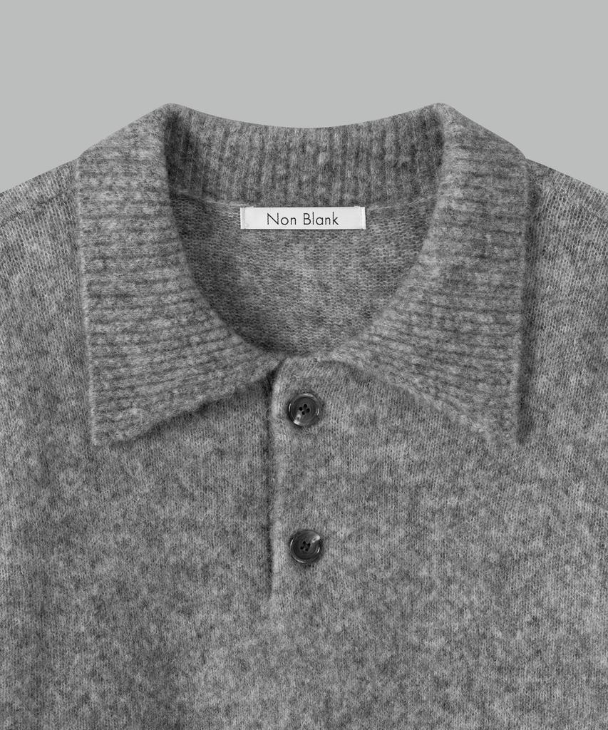 NONBLANK Mohair Crop Collar Knit_Melange Grey