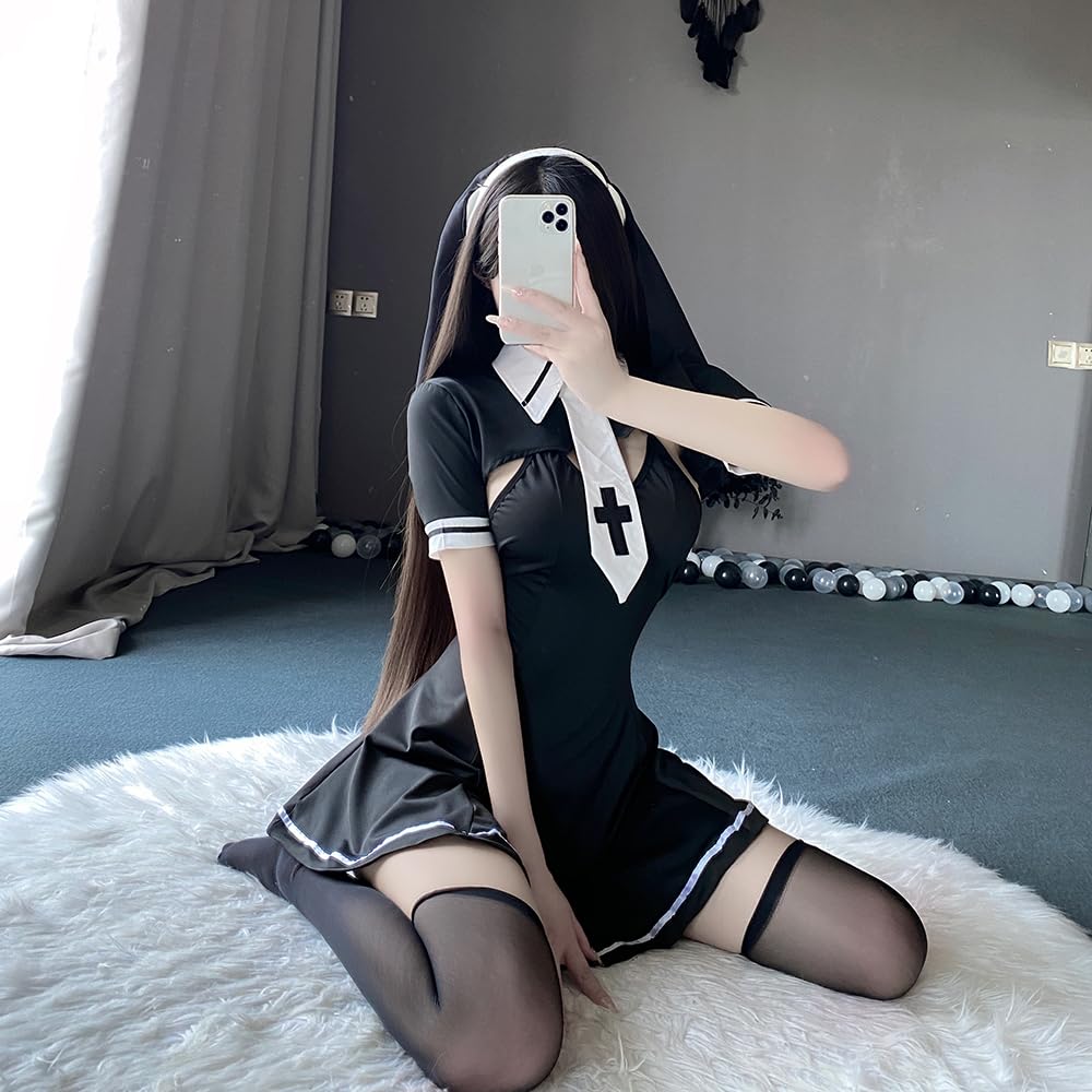 Sexy Sister Open Halloween Set [YAISHN] Costume, Chest, Nun, Cross, Costume, Extreme, Sexy, Erotic, See-through, Saint, Pastor, Missionary, Church,
