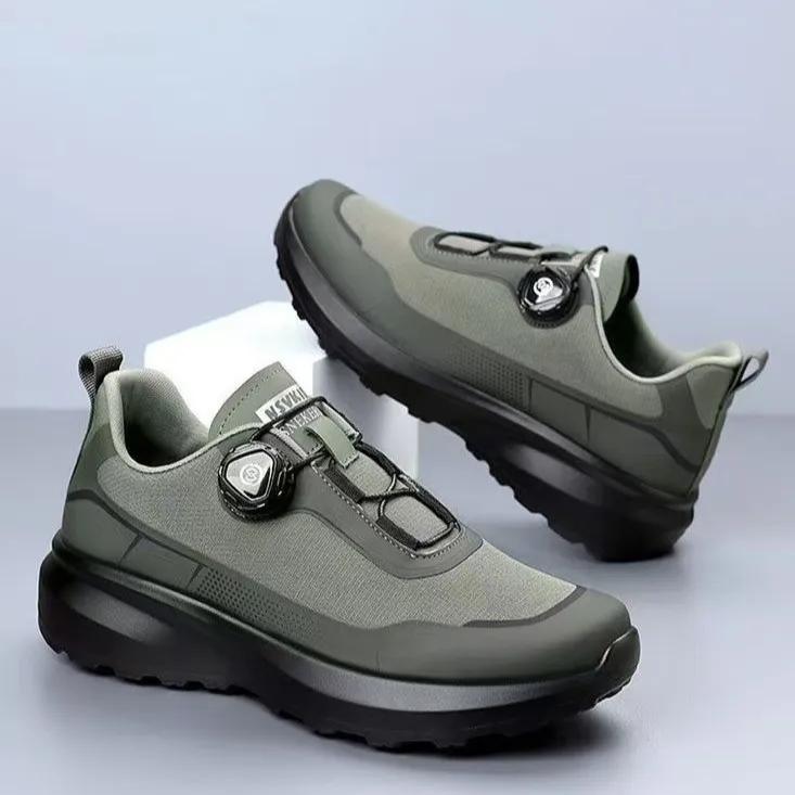 Originální Nové Pánské Běžecké Tenisky s Otočným Knoflíkem Platforma Ležérní Chůze Outdoorové Odolné Běžecké Sportovní Boty Plus