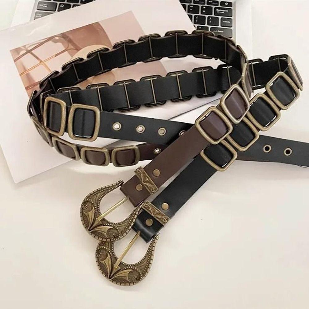 Pu Leather Waist Belt American Dress Jeans Belt Fashionable Women's Belt  Spicy Girls