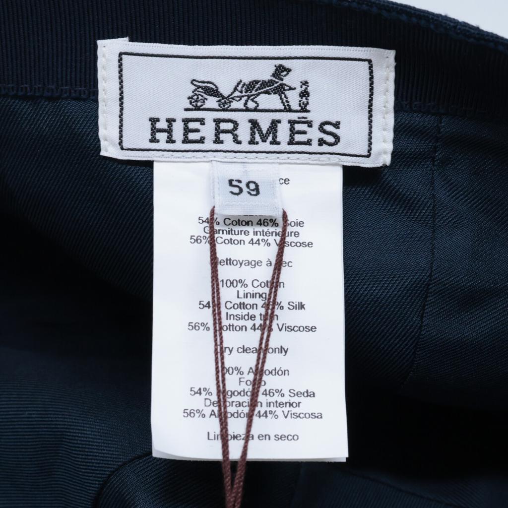 HERMES [/Domestic Regular] Davis Dot Medor Newsboy/ hat 59 NavyUsed