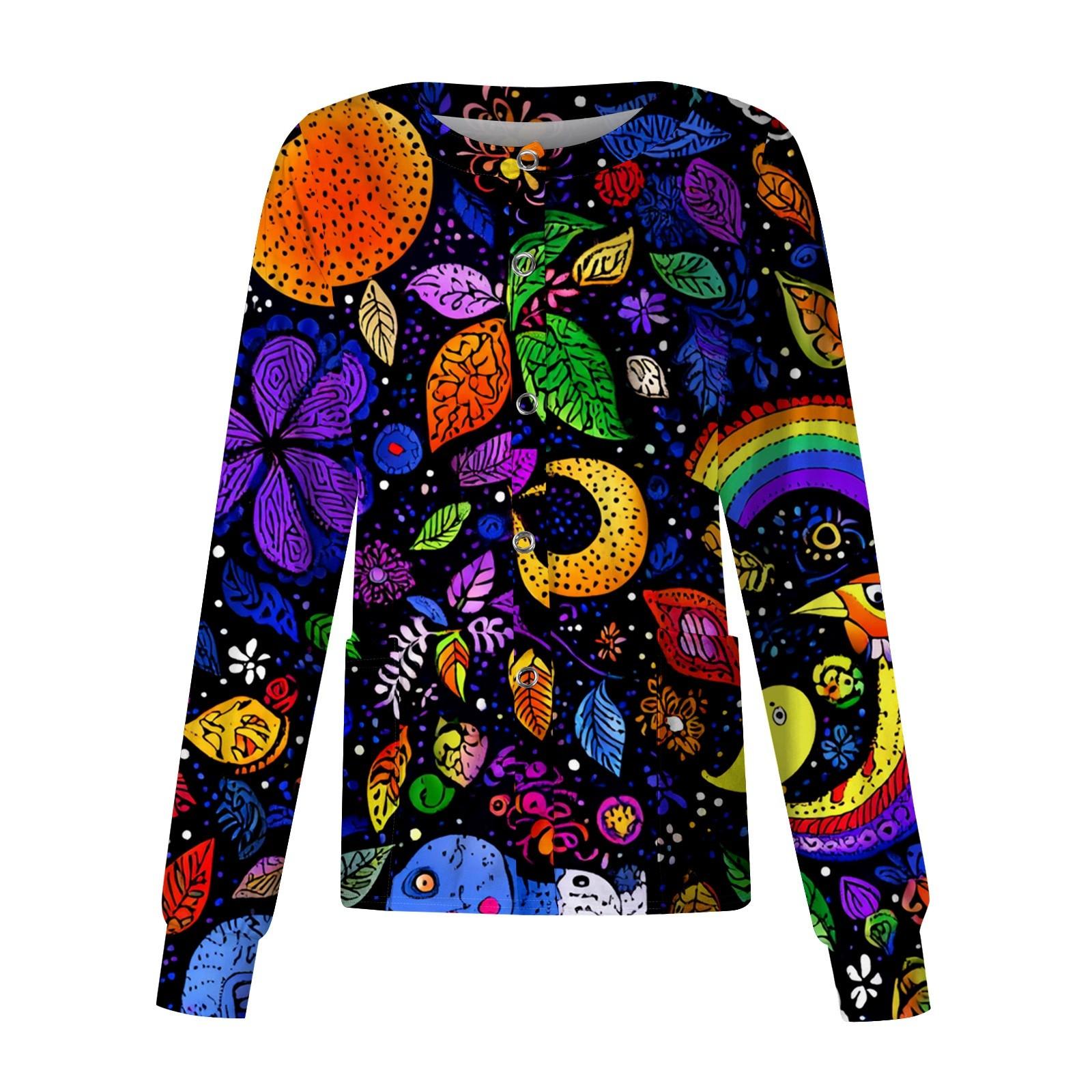 

Женский повседневный кардиган с длинными рукавами на одной пуговице, защитный костюм с животным принтом S