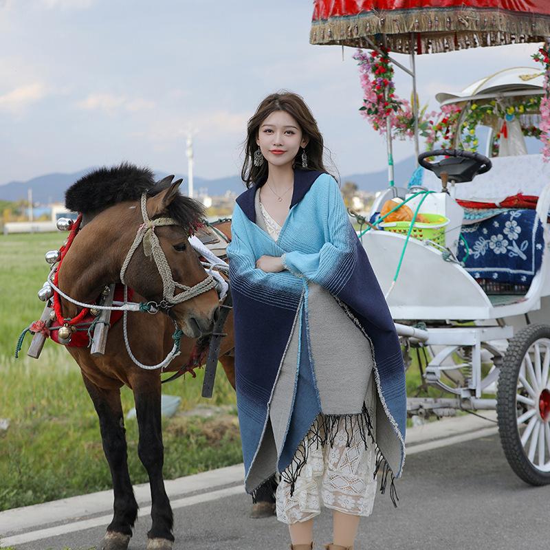 Pele amigável e respirável quente e versátil casa, outono e inverno xale de viagem feminino, capa grossa, cobertor de ar condicionado