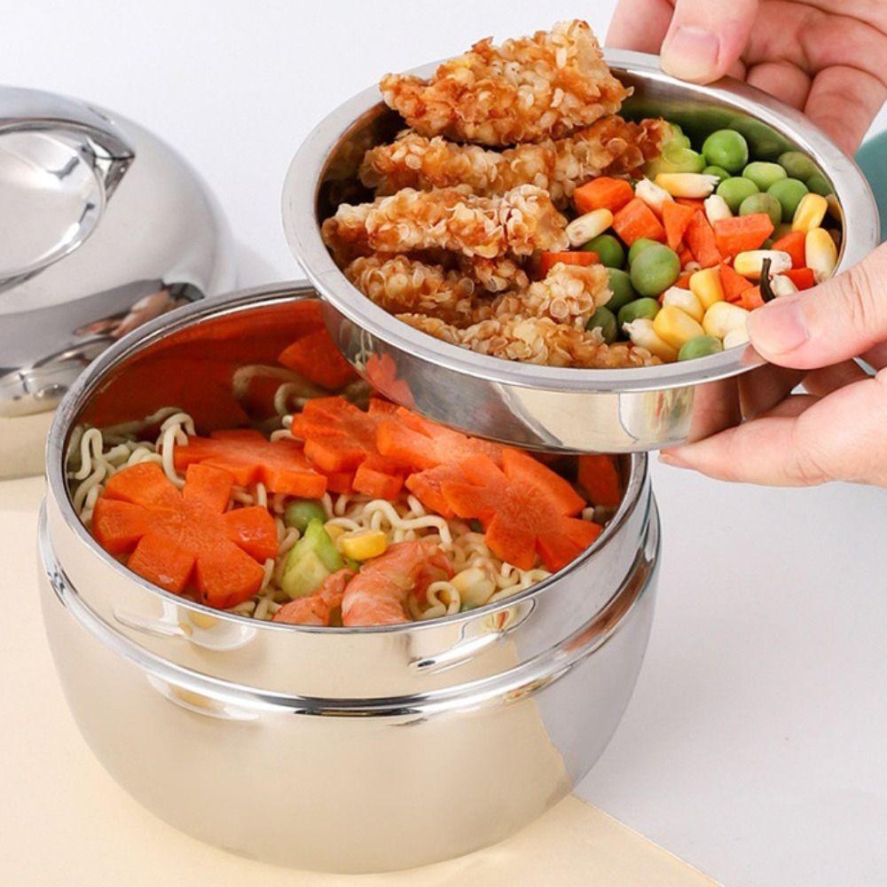 Anti-scalding Stainless Steel Thermal Lunch Box Heat Preservation Food Storage Box  Picnic