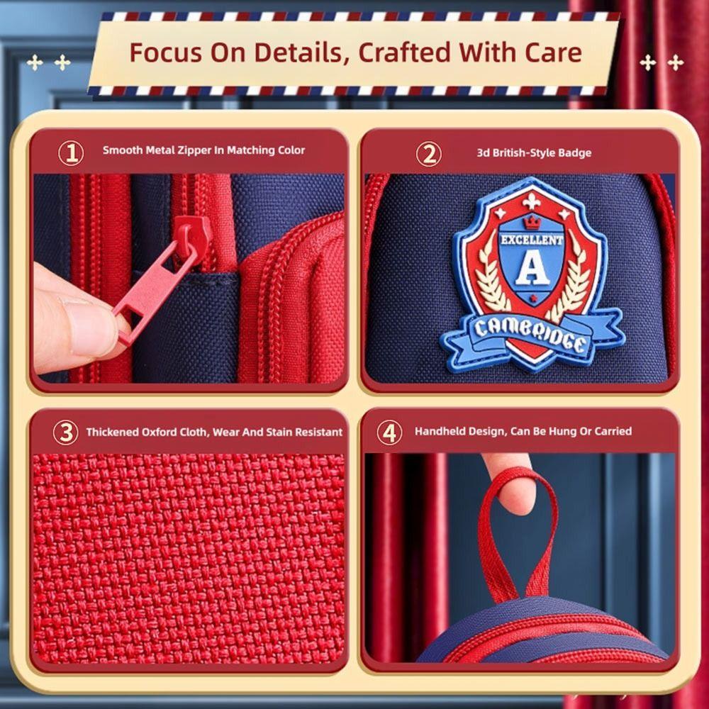 Six Layers Twelve Pockets Pencil Case Backpack Shape Stationery Organizer Pen Box  Students