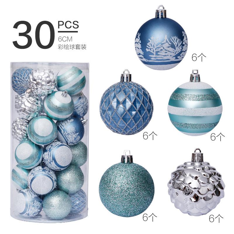 

Assorted Color Christmas Ornaments 2026 New Year Special-shaped Painted Christmas Ball Set Christmas Tree Pendant 6cm синій