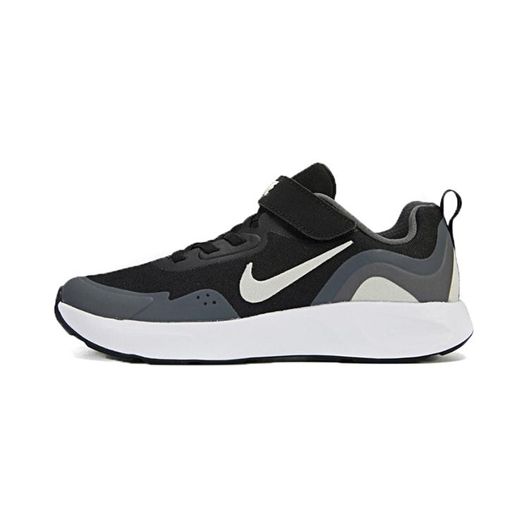 Nike Wearallday Abrasion Resistant Breathable Low top Kids' Running Shoes Black White Gray Children Aged 3 7 Years Old CJ3817-011