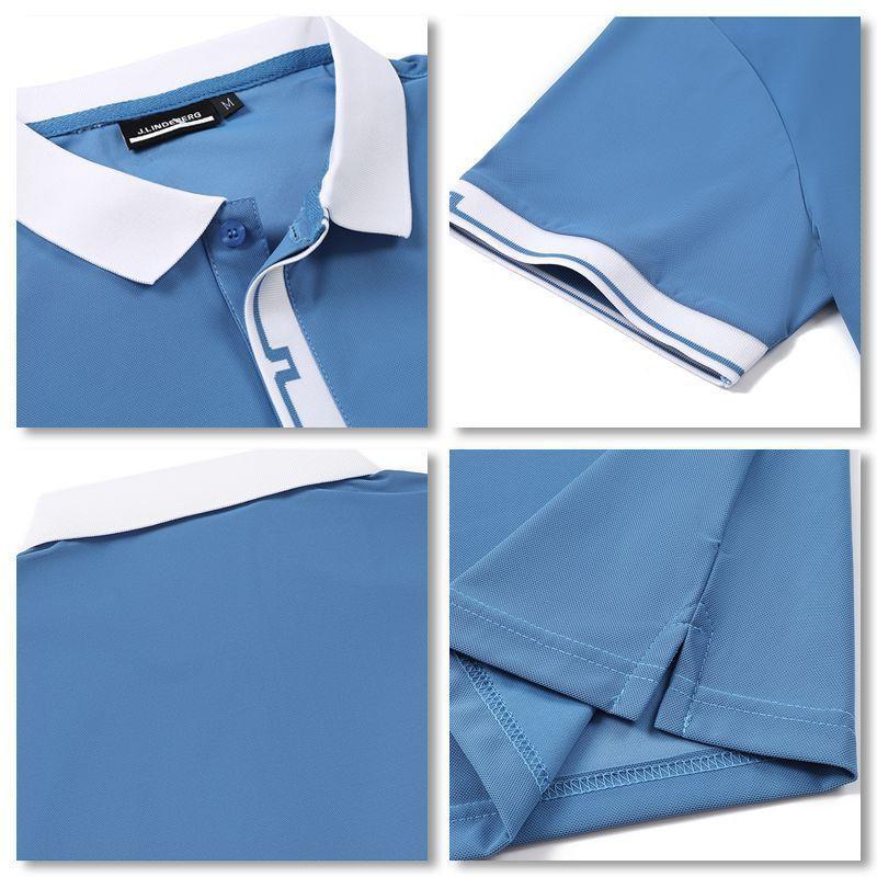 Mens Golf Polo Shirt Short Sleeve Quick Dry Stretch T-Shirt Bamboo Fiber Casual Sportswear