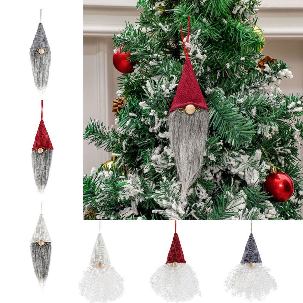 

Handmade Christmas Faceless Doll Hat Reusable Dwarf Doll Festival Red-white beard