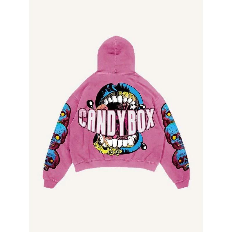 2026 Skull Print Hoodie Men - Lightweight Air Layer Sweatshirt Casual Streetwear Long Sleeve Pullover With Front Pocket