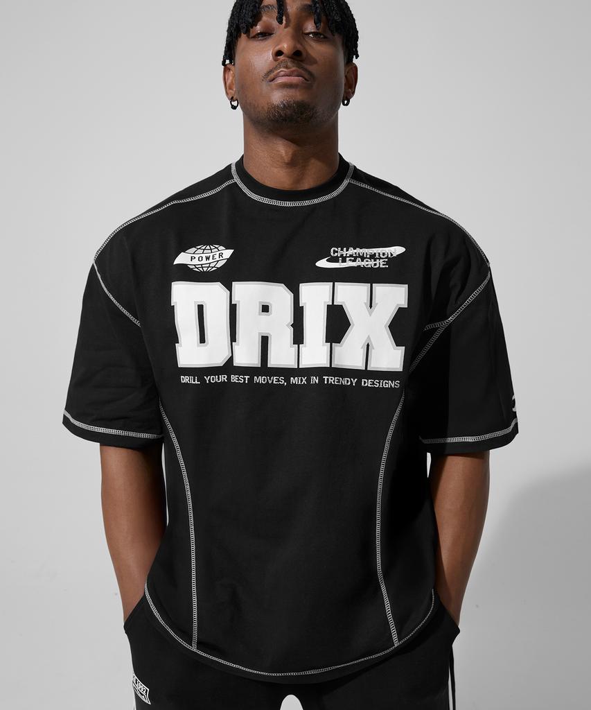 DRIX Overlock Steek Oversized Halve Mouw_Wit