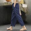 Spring, Summer and Autumn Ladies Solid Color Pocket Drawstring Trousers