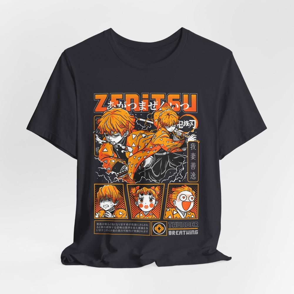 Zenitsu Graphic Tee, Anime T-Shirt, Demon Slayer Shirt, Japanese Unisexga Top, XL