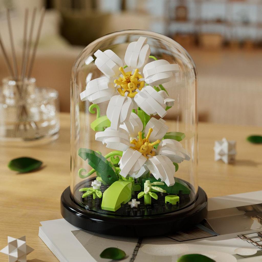 Secret Garden Flower Building Blocks: Rose & Carnation Potted Plant Toy - Perfect for Children's Play and Teacher's Day Gifts