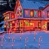 8PCS/Set Solar Operated Christmas Candy Cane Pathway Markers Lights With Stakes For Xmas Outdoor Patio Garden Walkway Decoration