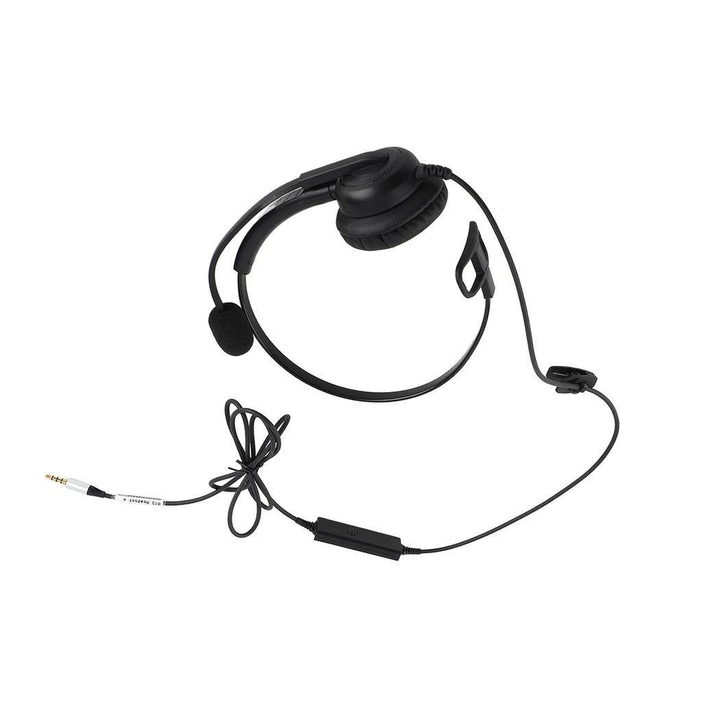 Single Ear Headset Comfortable Lightweight Noise Canceling Wired Computer Headset with Mic for Call Center