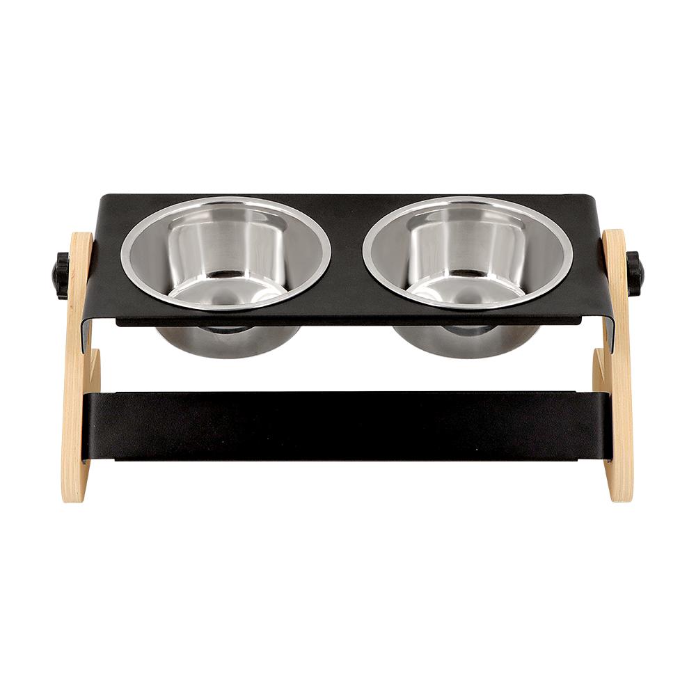 Raised Cat Bowls Pet Feeder 2-in-1 Double Stainless Steel Bowls Tilted and Rotatable Design for Cats Puppies Small Dogs Supplies