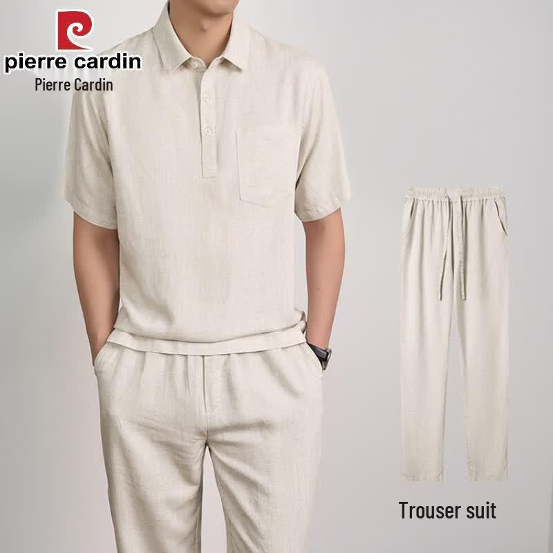 Мужской летний комплект-поло из тенсела и льна Pierre Cardin XL