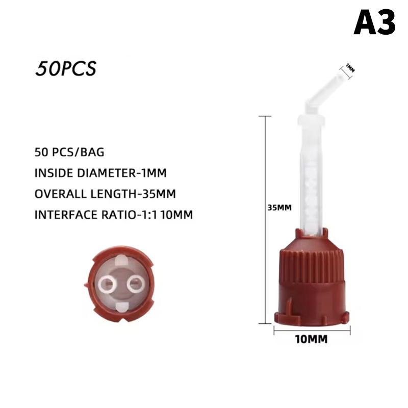 50 Pièces Embouts de Mélange Solidification Dentaire Mélangeurs Jetables Dentisterie Bozzles Tube de Mélange Fournitures Dentaires