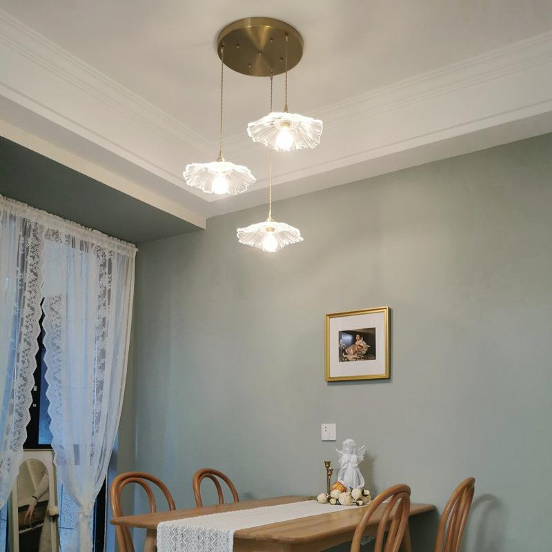 French Restaurant Chandelier American Garden Simple Coffee shop Light Luxury Senior Sense of Complex Creative Lotus PendantLamp