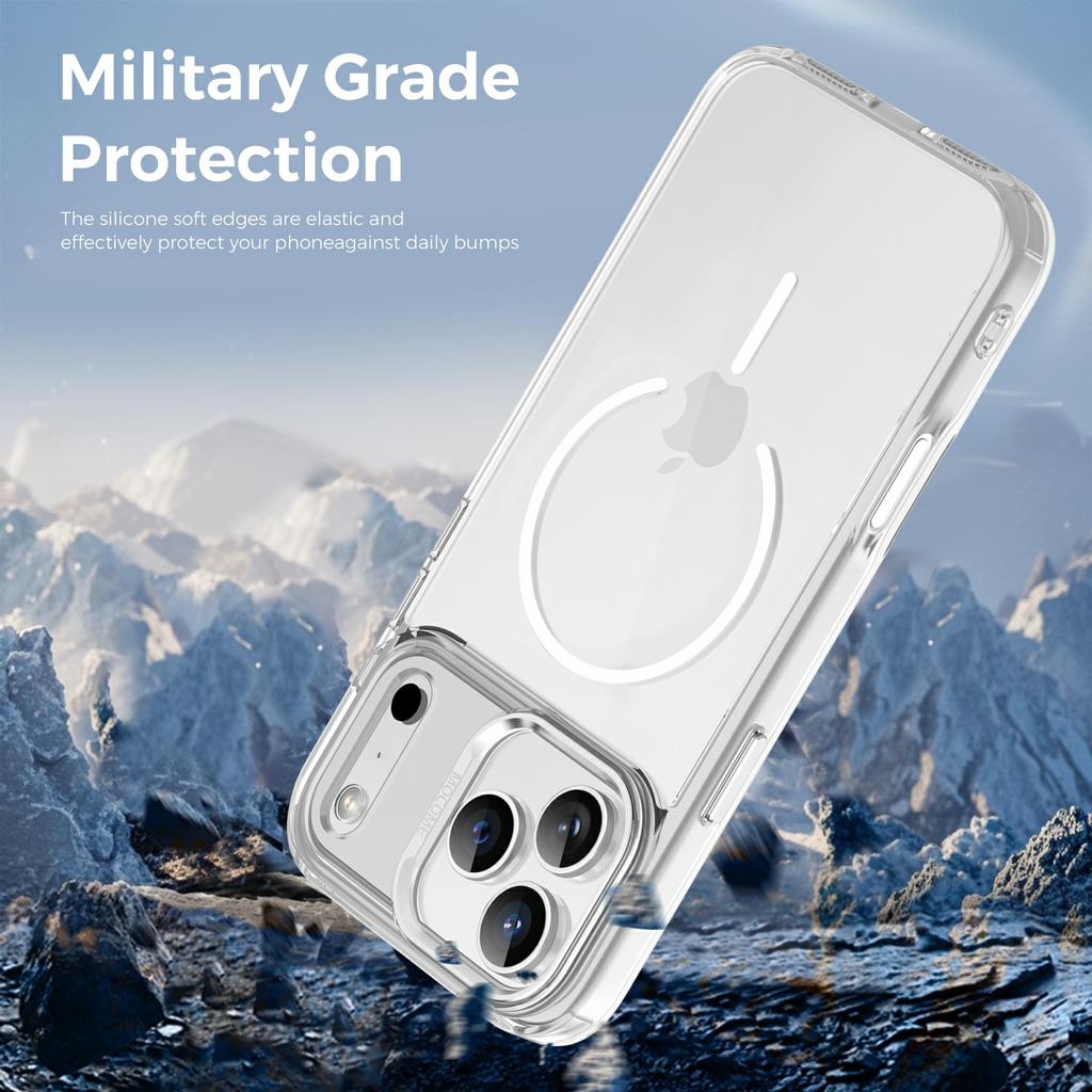 For iPhone 17 Pro Magnetic Case Compatible with MagSafe TPU PC Clear Phone Cover