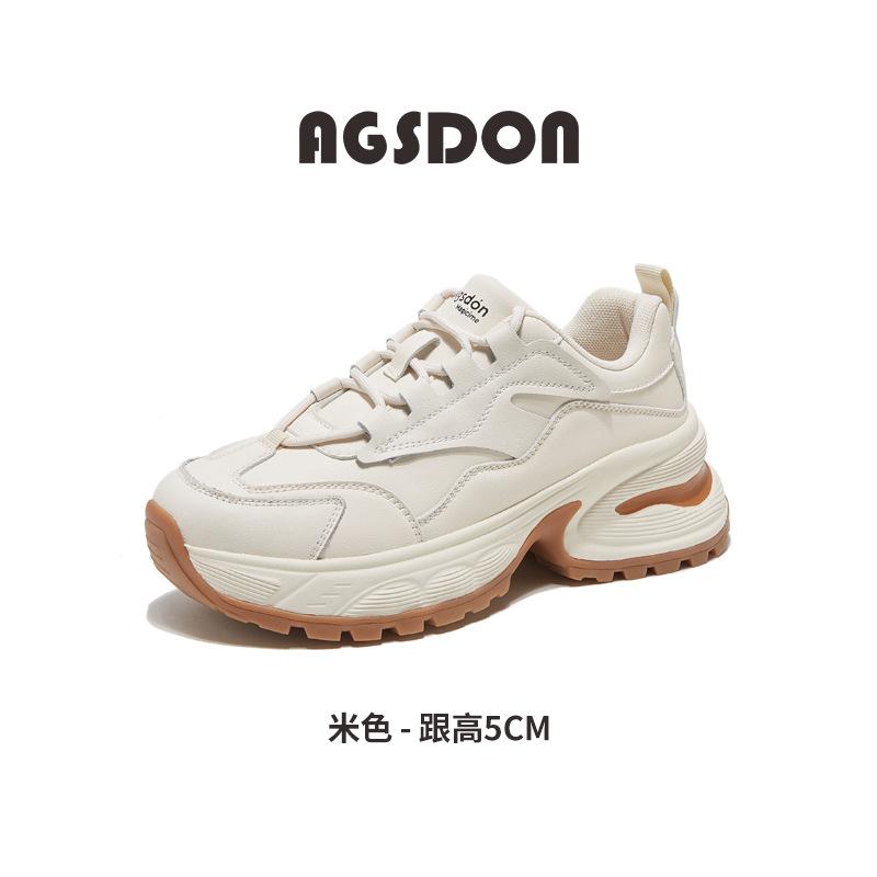 Augustine dad shoes women's 2025 new autumn and winter college style platform sports white shoes casual running shoes