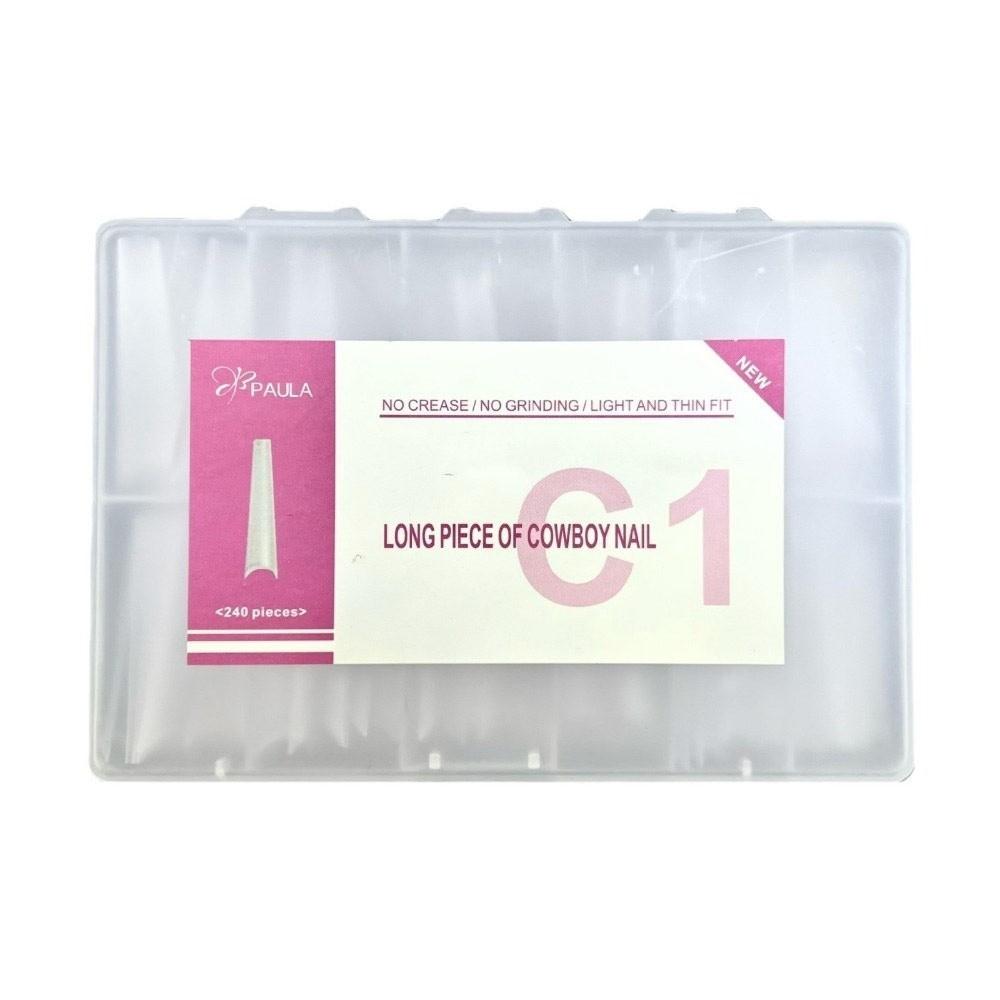 Coffin Shape Sandwich Nail Forms Ultra-Thin False Nails Nail Tips  for Profional Use In Nail Salons