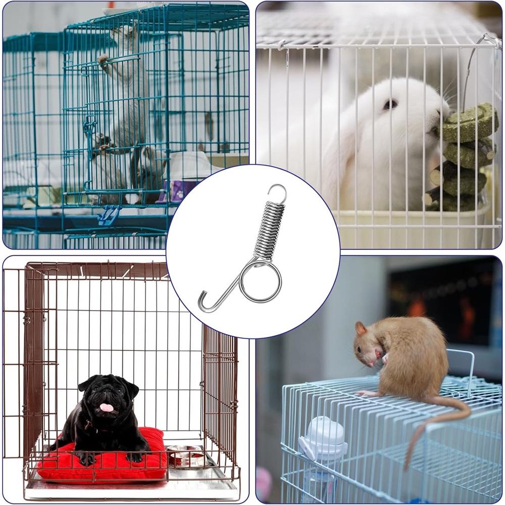 Spring Cage Latch Door Spring Hook Metal Finger For Fixing Rabbit, Dog, Cat, Parrot, Guinea Pig, Bunny, JSM Pet Cage Door(10Packs)