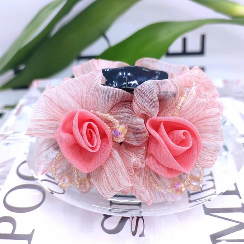 Blume Haarspange für Frauen, Elegante Haarklammer mit europäischer Spitze, Handgemachte Haarnadel für Hochsteckfrisuren