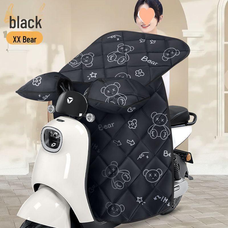 Electric Vehicle Plush Windshield Cover - Thickened, Enlarged, Waterproof, and Windproof for Winter Protection.