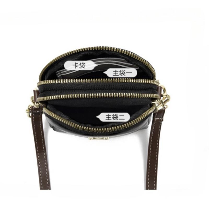Elegant  Trendy Women’s Leather Mini Crossbody Bag Small Double Zipper Shoulder Purse With Adjustable Strap Classic Minimal Design