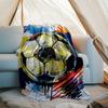 Soccer Theme Printed Blanket - Perfect for Couch, Bed, Travel & Outdoor Use | Machine Washable, Cozy & Durable.