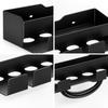 Adhesive-Mounted Hair Dryer and Curling Iron Holder with Open Wall Storage and Front Cord Retainers for Dressing Spaces