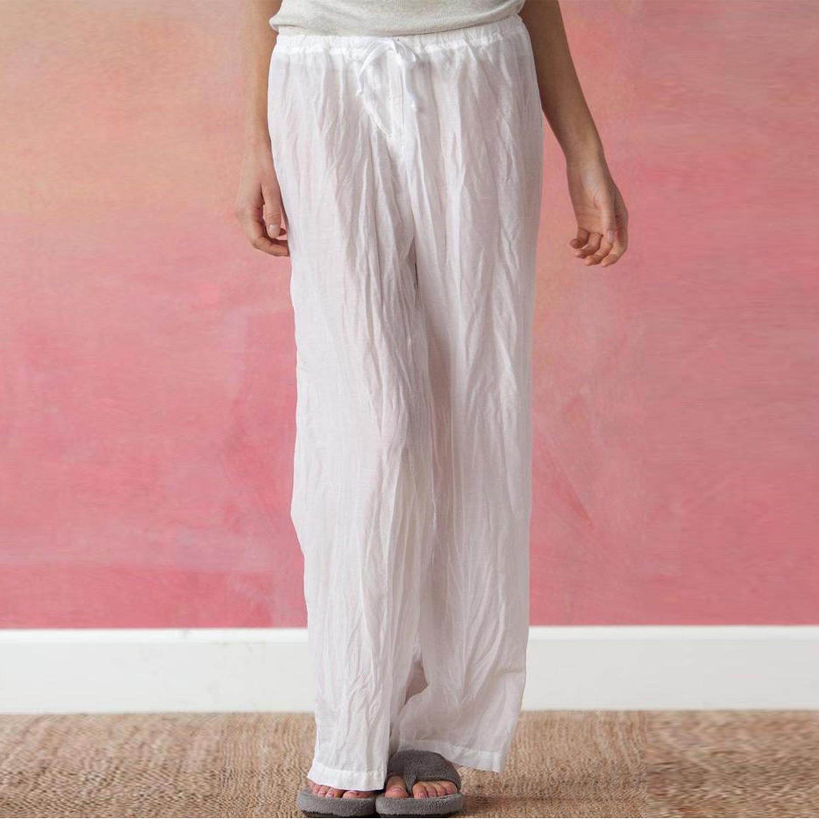 

Женские свободные повседневные однотонные широкие брюки с низкой талией и повязками XXXXXL белый