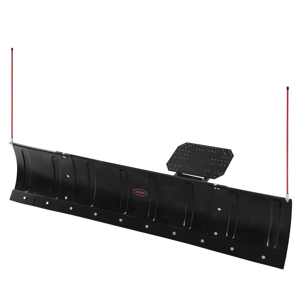 Snow Plow Blade, 109/183 cm Width Adjustable Snow Plow Kit, Easy to Detach, Universal Mount Plowing Attachment with Rubber Flaps, Heavy Duty Steel