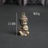 Retro Brass Shakyamuni Buddha Keychain Pendant - Small Copper Tathagata Blessing Charm