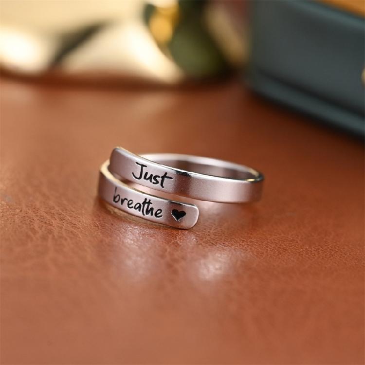 Elegant Adjustable Wedding Rings Dating Rings Letter Pattern Opening Finger Jewelry Suitable for Woman and Man Present