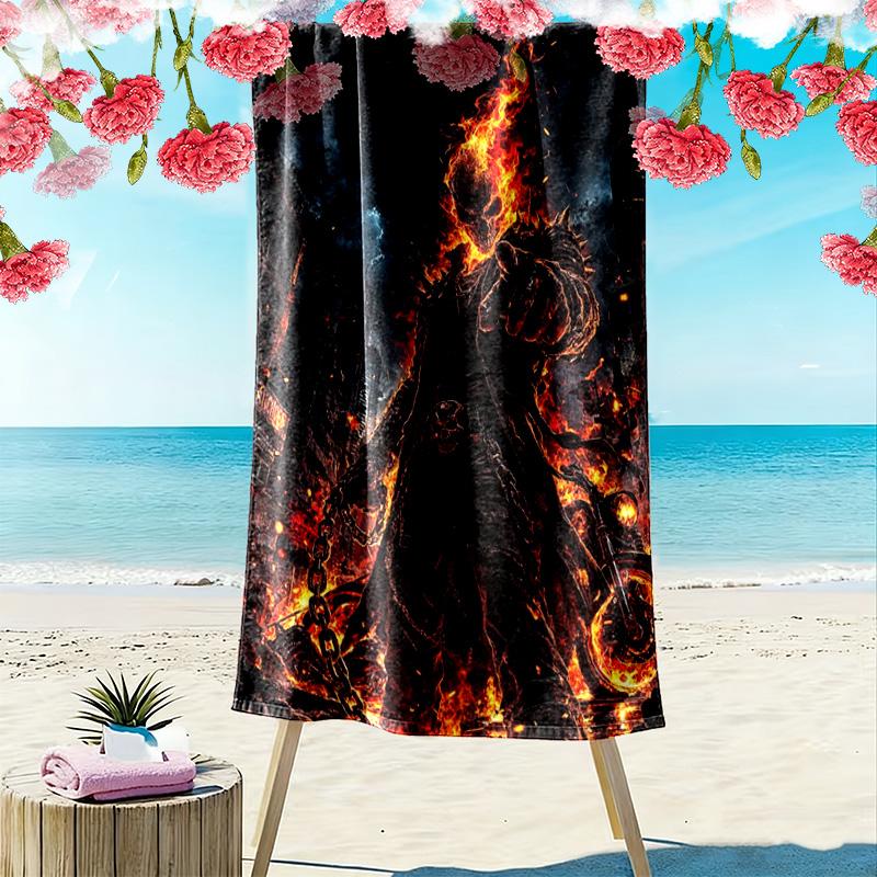 Horseman of Hell Print Beach Towel, Large Soft Quick Dry Towel for Beach Camping Swimming