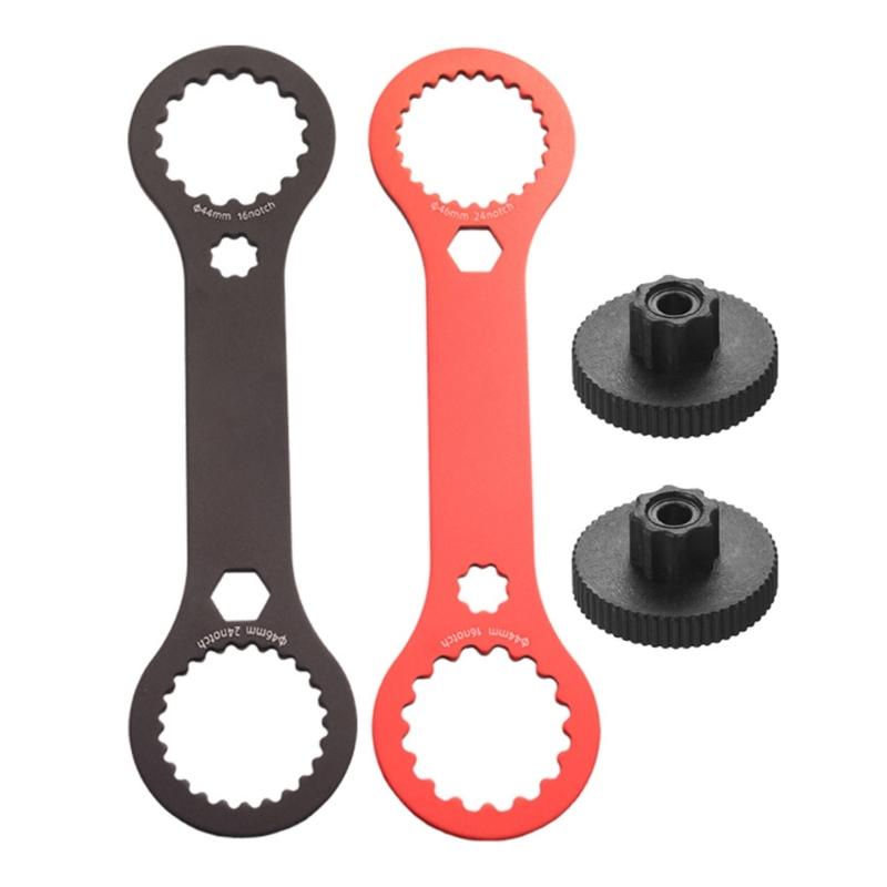 Aluminum Alloy Bicycles Crankset Wrench Tool with Rubber Grip Cycling Repair Maintenance Bicycles Bottom Bracket Wrench