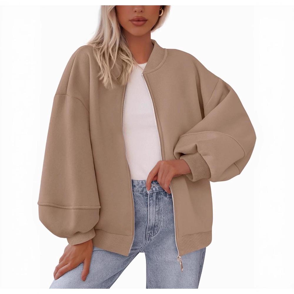 2025 Herbst/Winter Reißverschluss Sweatshirt Bomberjacke - Europäischer & Amerikanischer Stil, Lässiges Langarm